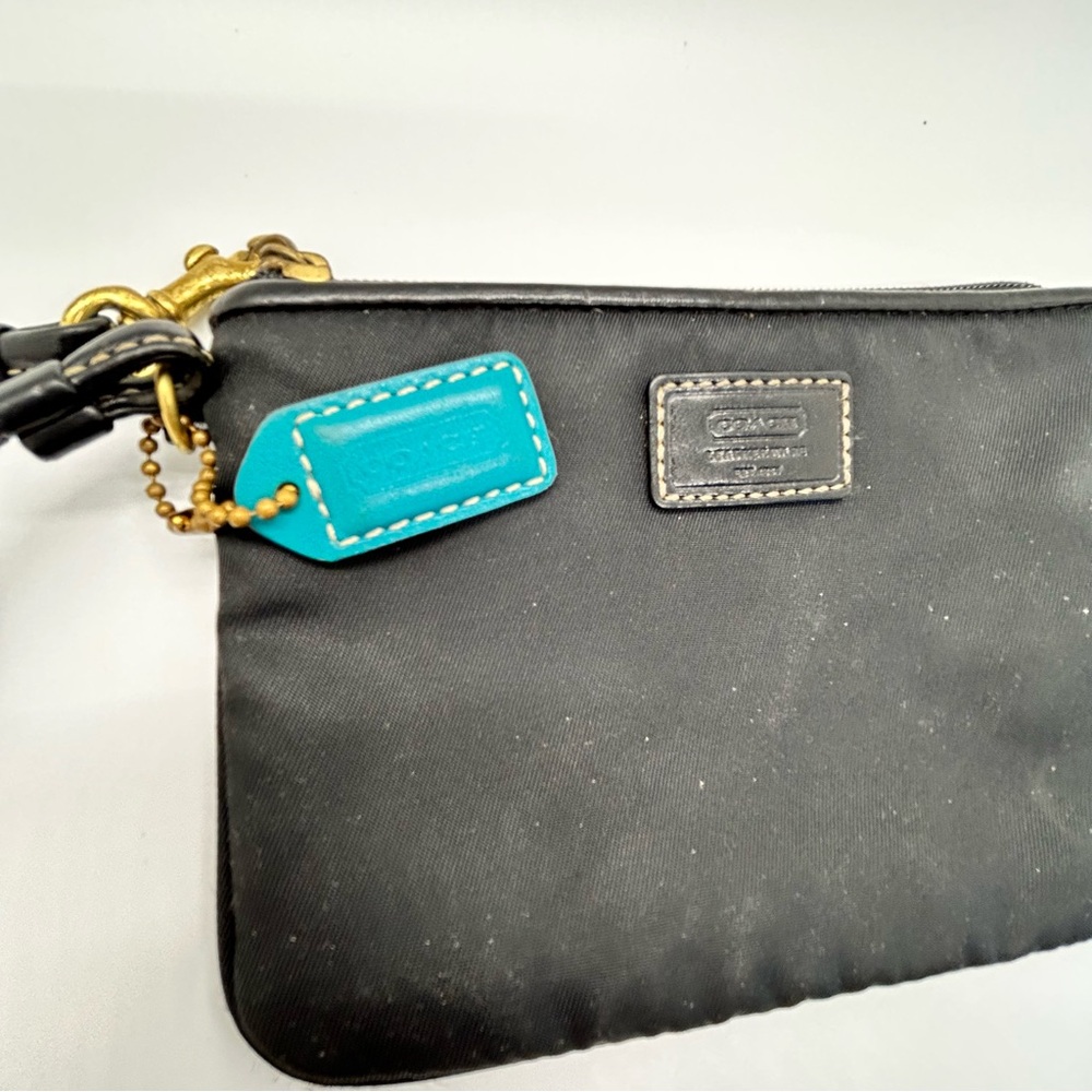 Coach Black Wristlet Nylon Leather Trim - Picture 6 of 9